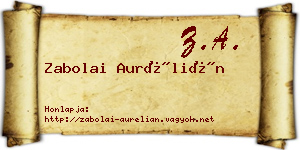 Zabolai Aurélián névjegykártya